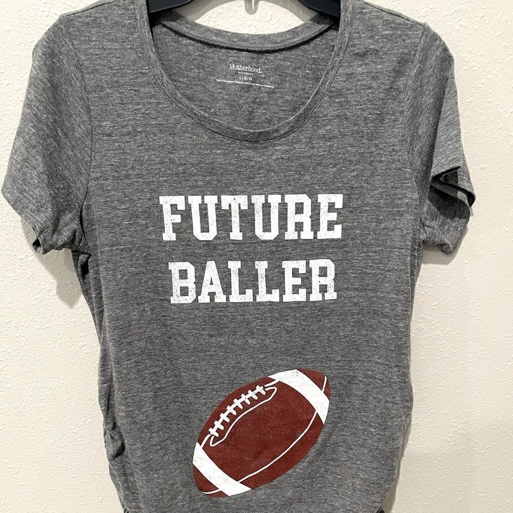 Motherhood Gray Football Side Ruched Maternity Top - L